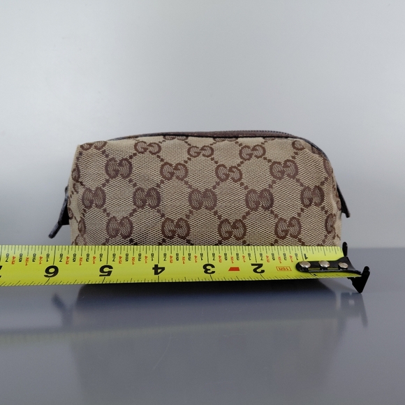 Gucci Tan and Brown Monogram Pouch - Picture 3 of 8